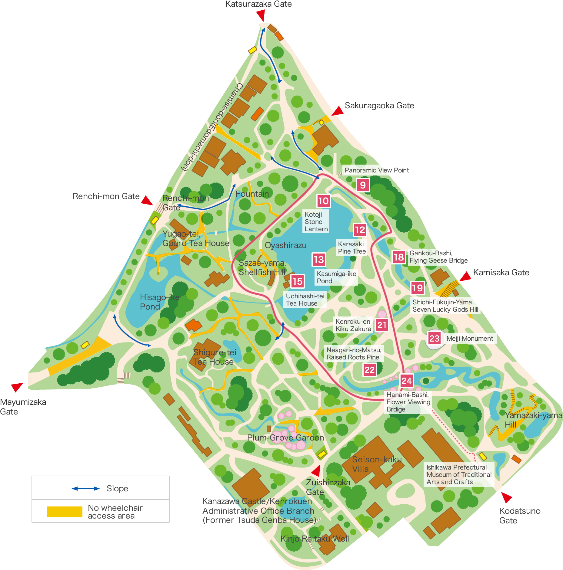 Enjoy The Real Taste Of Kenroku-en To The Full - Plan Kenroku En Garden (1858x1884), Png Download