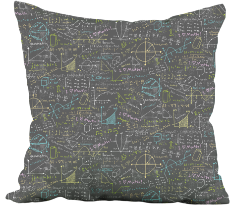Math Lessons Pillow - Cafepress Math Lessons Everyday Pillow (480x454), Png Download