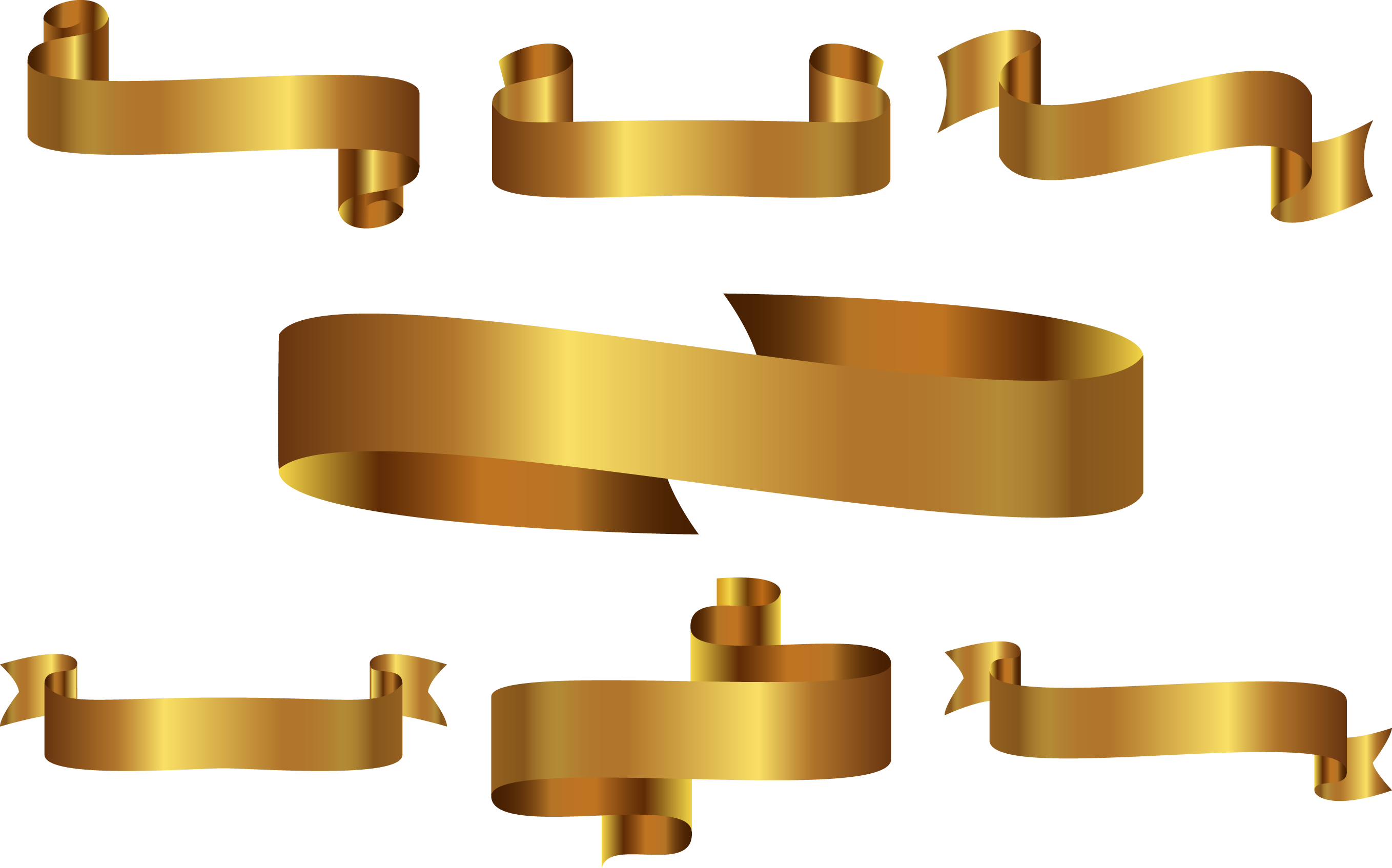 Gold Ribbon - Vector Graphics (2716x1694), Png Download
