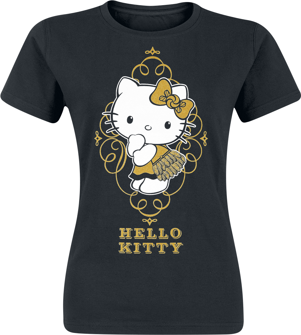 Hello Kitty Golden Ribbon Black T-shirt 357988 Zkooqmk - Joker Graffiti T Shirts (1096x1200), Png Download