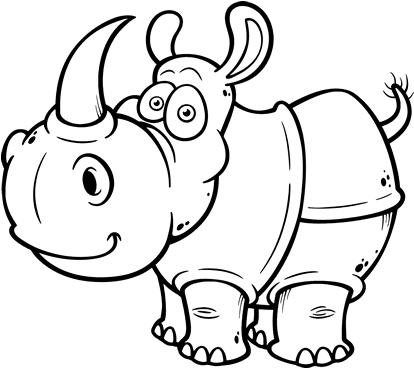 Rinoceronte De Java Para Colorear (600x470), Png Download