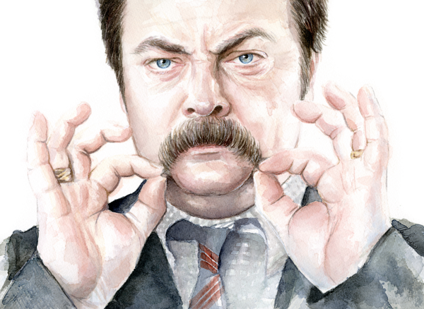 Click And Drag To Re-position The Image, If Desired - Swanson Mustache Metal Print By Olechka (600x438), Png Download