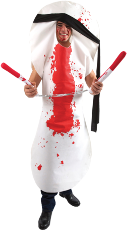 Ninja Absorber Sanitary Towel Costume With Tampon Nunchucks - Ninja Tampon Fancy Dress (286x454), Png Download