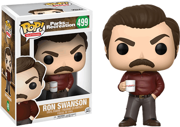 Parks And Recreation - Funko Pop Ron Swanson (600x600), Png Download