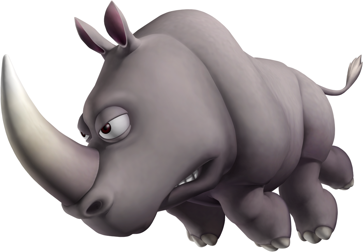 Rhino Png - Rhino Donkey Kong Animation (1277x897), Png Download