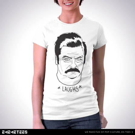 Ron Swanson Laughing - Tricou Casa Moara Fetili (446x446), Png Download