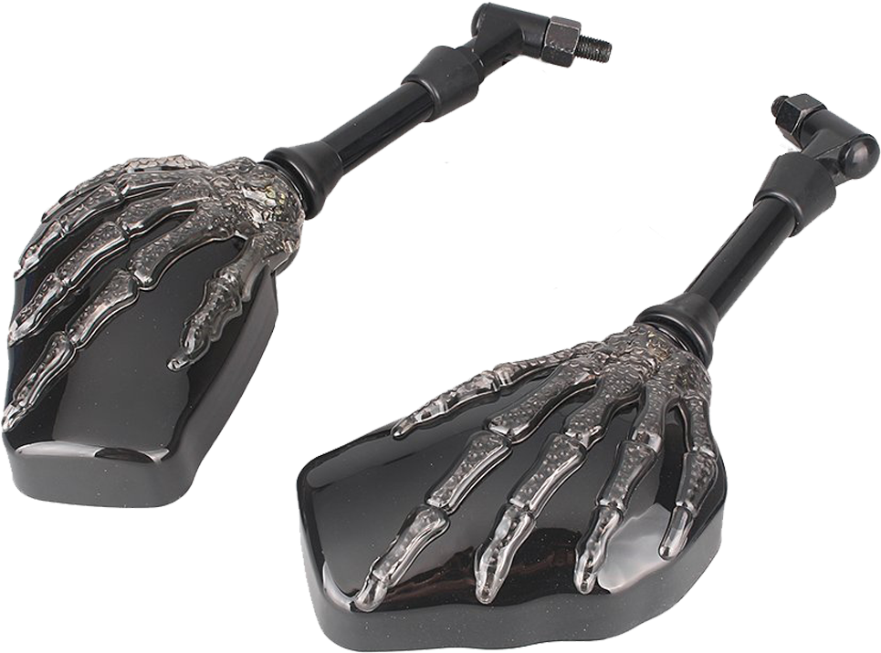 Led Skeleton Side Mirror - Gzyf Motorcycle Universal 10mm Led Turn Signal Skull (1000x1000), Png Download
