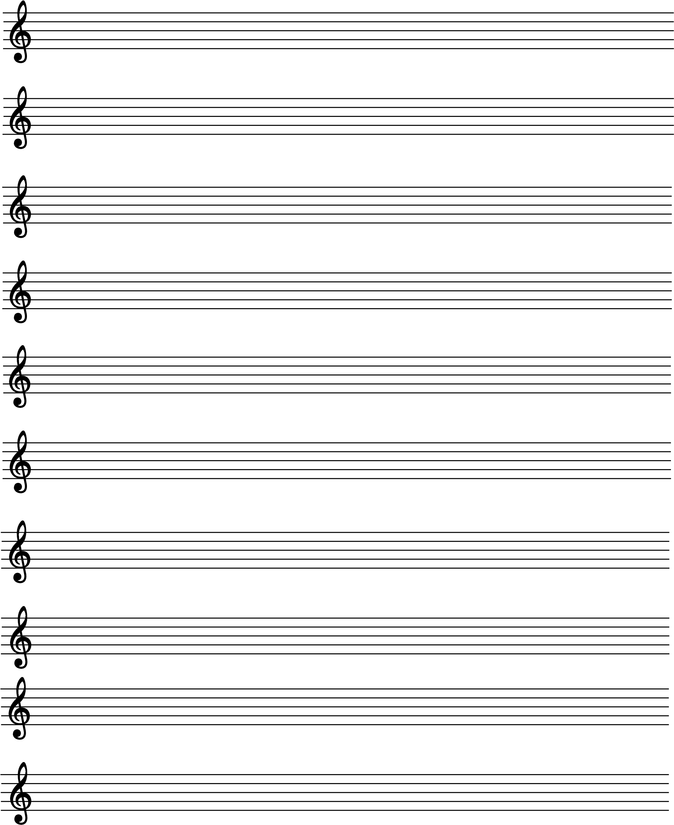 Blank Musical Notes Paper Main Image - Pauta Caligráfica (2550x3300), Png Download