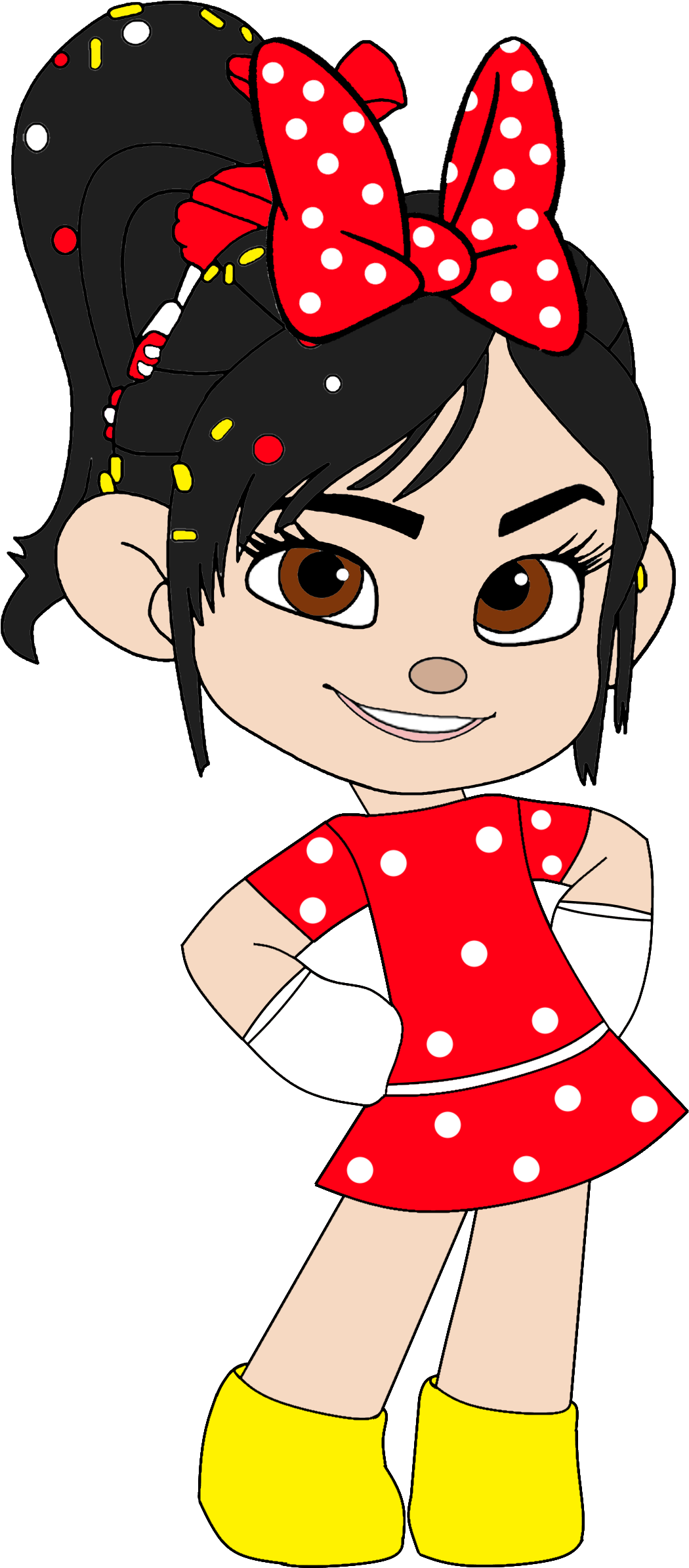 Vanellope As Minnie Mouse With A Bow - Vanellope Von Schweetz Sticker (1120x2440), Png Download