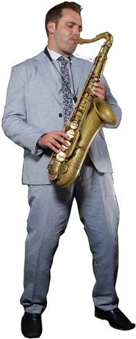 Containing Performance Information, Full Testimonials - Guy Playing A Saxophone (247x553), Png Download