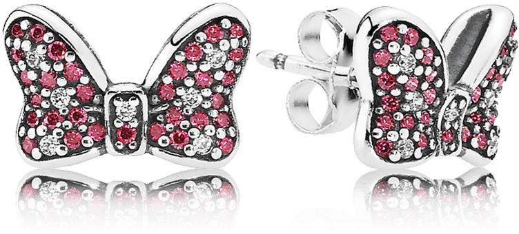 Pandora Minnie Mouse Bow Earrings 2 By Austin - Pandora Disney, Minnie's Sparkling Bow (999x999), Png Download