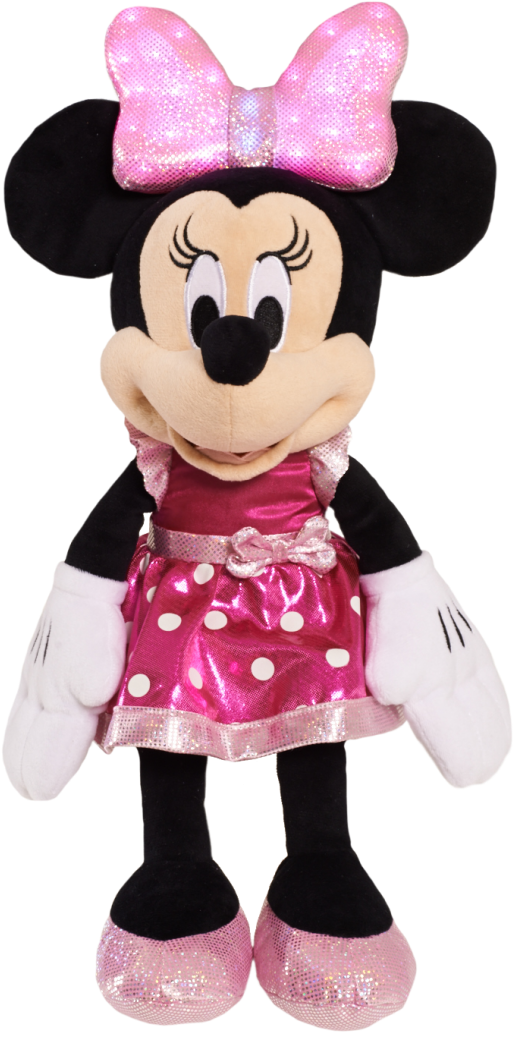 Minnie Mouse Bow Glow Plush (650x1123), Png Download