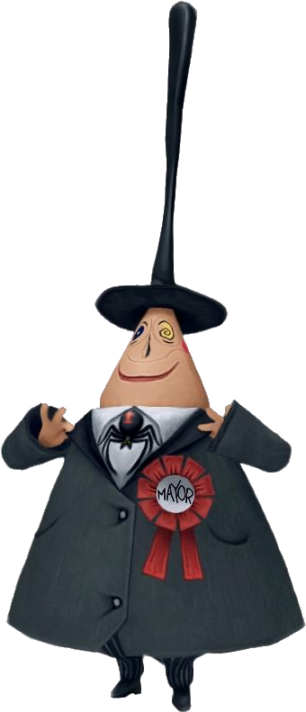 During Jack's Rehearsal In The Town Square, The Mayor - Nightmare Before Christmas Mayor (408x823), Png Download