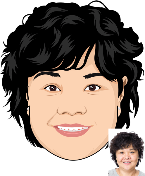 Cartoonized - Black Hair (500x647), Png Download