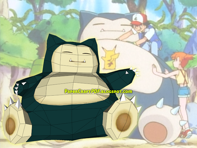 Download Free Paper Craft Pdf Templates Online Free - Wake Up Snorlax (640x480), Png Download