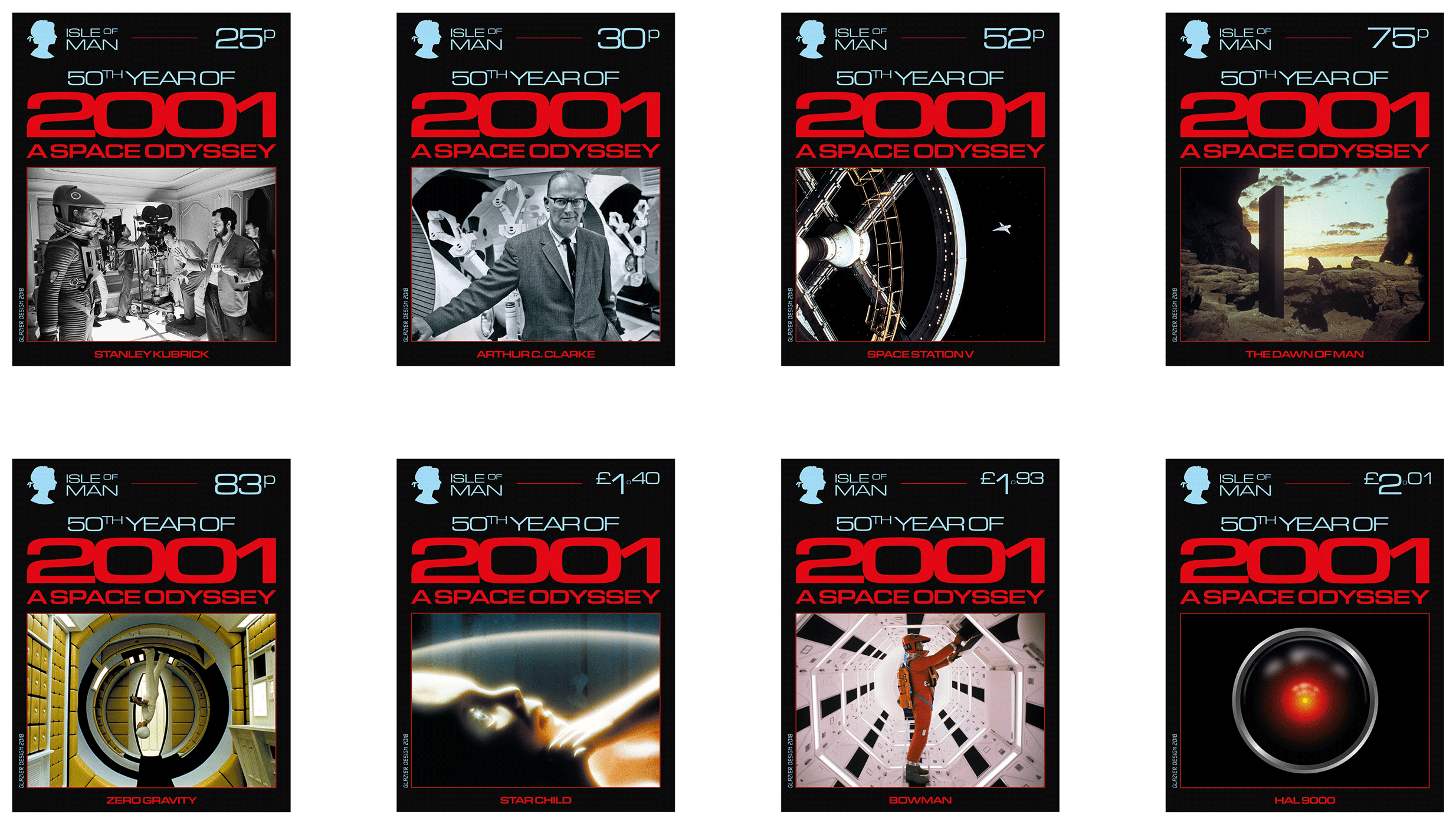 Designed By London Creative Agency Glazier Design, - 2001 Space Odyssey Stamp (2659x1575), Png Download
