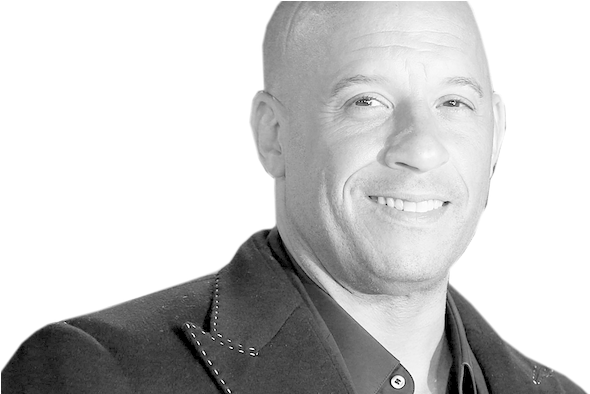Vin Diesel - Vin Diesel Black And White W (700x393), Png Download