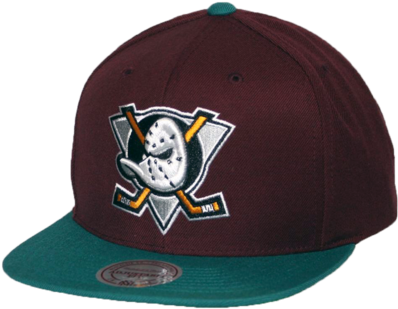 Anaheim Ducks Basic Logo Snapback Hat - Anaheim Ducks Mitchell & Ness Nhl Vintage Basic (421x480), Png Download