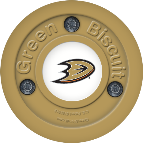 Anaheim Mighty Ducks - Green Biscuit Anaheim Ducks Training Puck | O/s (500x500), Png Download