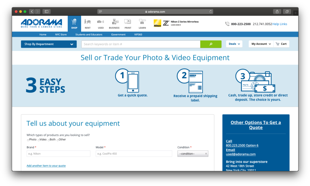 Download Sell Or Trade Camera Gear On Adorama Trade Full Size PNG