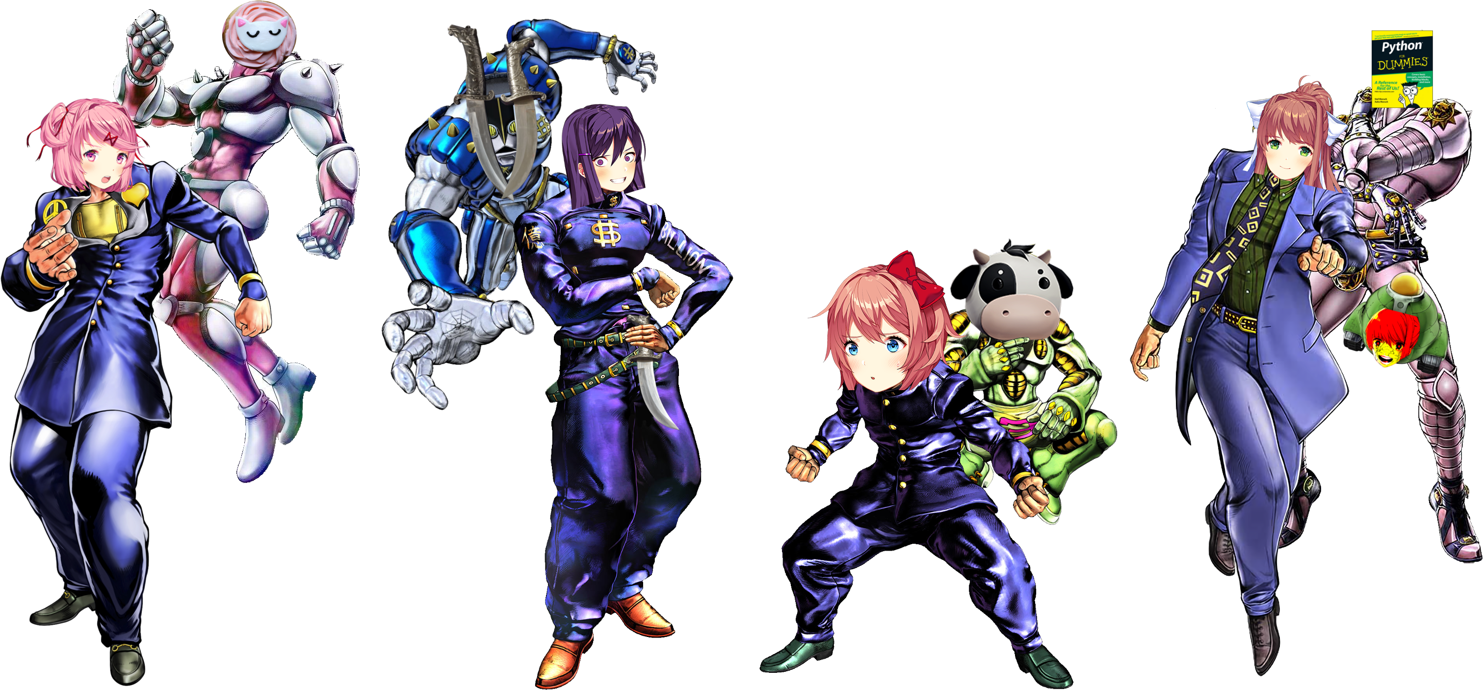 Funjojo's Bizarre Adventure - Doki Doki Literature Club Jojo (3328x1600), Png Download