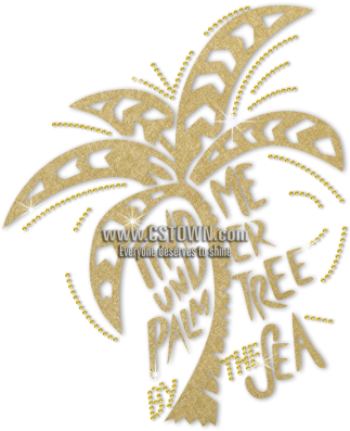 Iss Find Me Under Palm Tree Nailhead Decal - Decal (450x450), Png Download