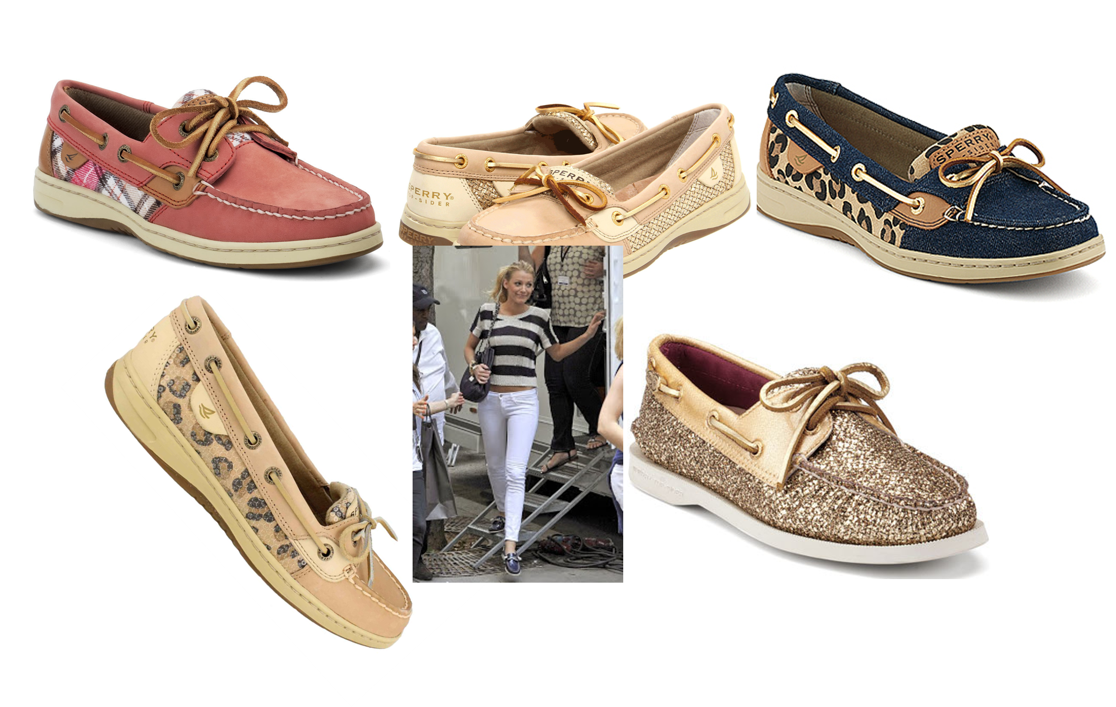 Blake Lively Sperrys - Sperry A/o Gold Glitter 6 Ladies Casual (2199x1393), Png Download