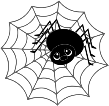 Spider In Web Freebie - Cute Spider In Web (375x365), Png Download