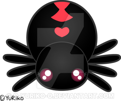 Vector Freeuse Stock Black Widow By O Yuriko On Deviantart - Cute Black Widow Spider (400x334), Png Download