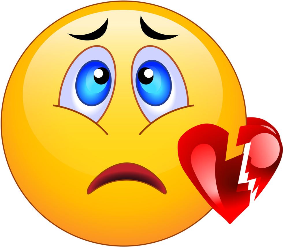 Lemonade Clipart Emoji - Broken Heart Face Emoji (1024x913), Png Download