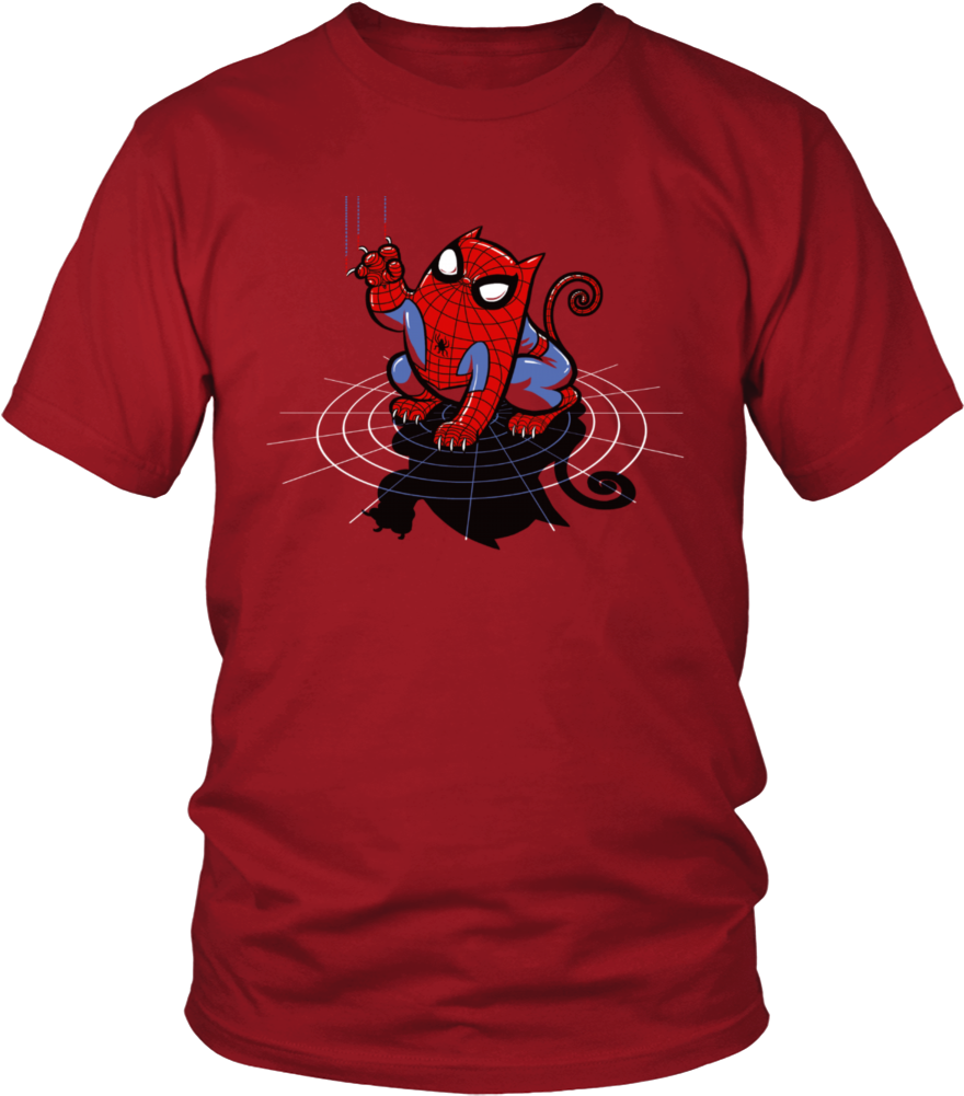 Spiderman Cat T Shirt Funny Spider Cat T-shirt Premium - T-shirt (1000x1000), Png Download