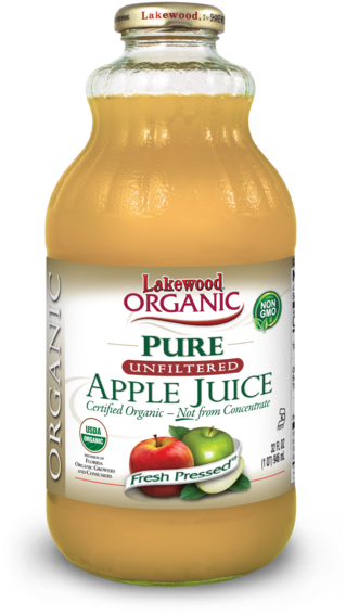 Lakewood Organic Pure Apple Juice, 32 Ounce Lakewood - 100 Pure Apple Juice (324x600), Png Download