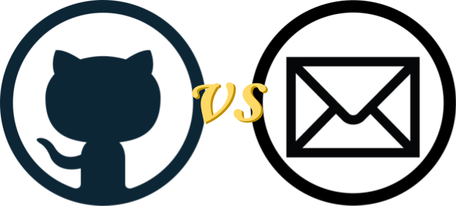 Github Vs Email - Gmail Logo Black And White (650x294), Png Download