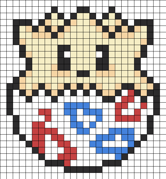Togepi V2 Perler Bead Pattern / Bead Sprite - Cute Pixel Art Pokemon (546x588), Png Download