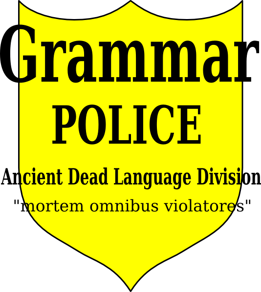 Grammar Police Latin Clip Art At Clker - Clip Art (534x598), Png Download