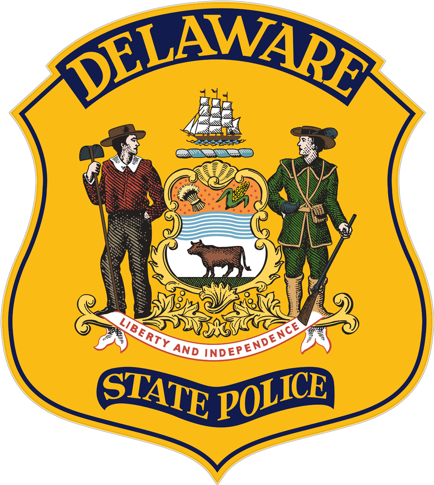 Image Of The Delaware Delaware State Police Badge - Delaware State Trooper Logo (1000x1000), Png Download