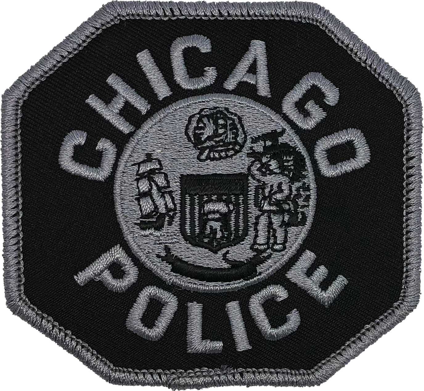 Chicago Police 3″ Shoulder Patch - Black Chicago Police Patch (1376x1269), Png Download