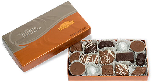 Sugar Free Assorted Chocolates Gift Box 8 Oz - Free Box Of Chocolates (600x450), Png Download