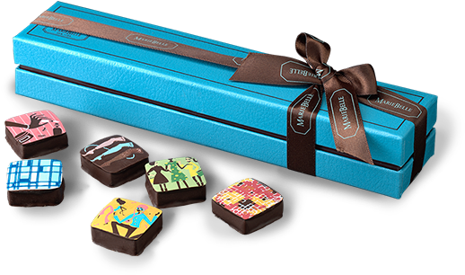 Chocolate Ganache 6-piece Box - 6 Piece Chocolate Box (550x305), Png Download