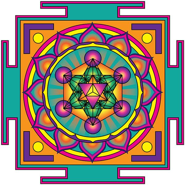 Click And Drag To Re-position The Image, If Desired - Metatron's Cube Art (600x600), Png Download