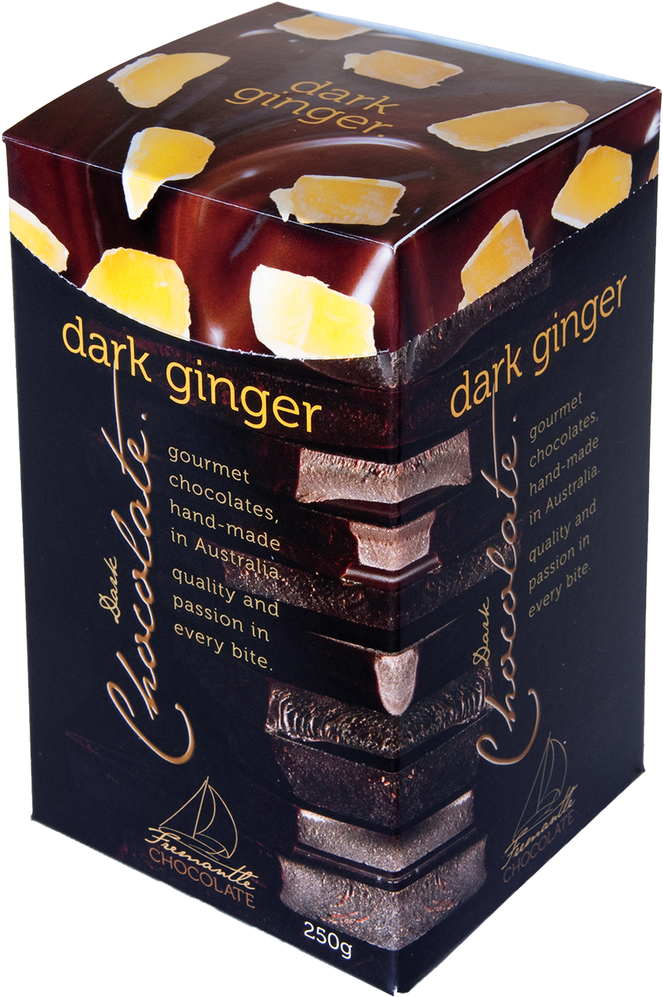 Fremantle Dark Chocolate & Ginger Box 250g - Fremantle Dark Chocolate & Ginger Box (1600x2000), Png Download