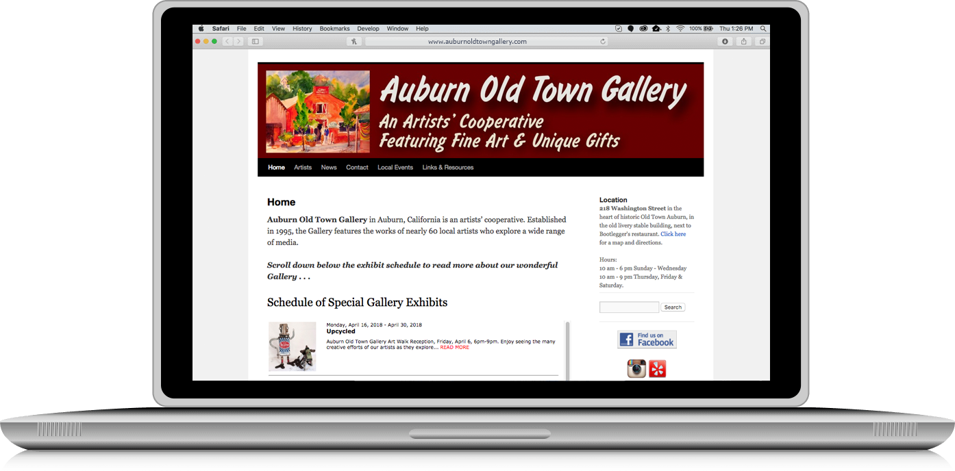 Auburn Old Town Gallery Website - Auburn Old Town Gallery (1394x688), Png Download