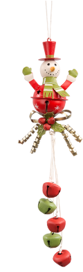 Snowman With Jingle Bells - Christmas Ornament (390x390), Png Download