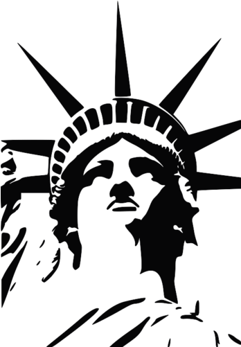 Statue Of Silhouette Clip Art - Statue Of Liberty Face Silhouette (500x500), Png Download
