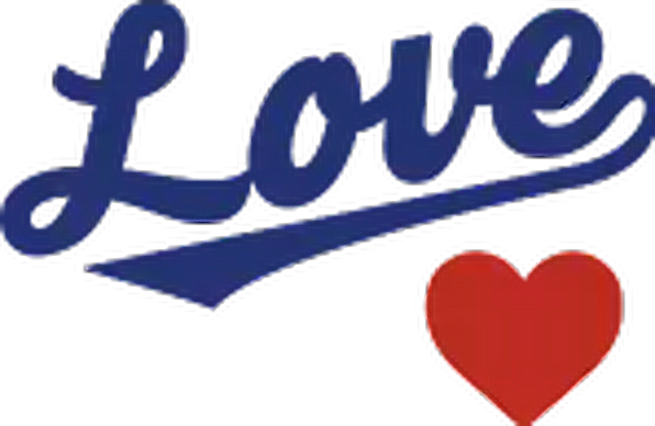 La Dodgers Heart Blue Love Logo Freetoedit - Los Angeles (596x388), Png Download