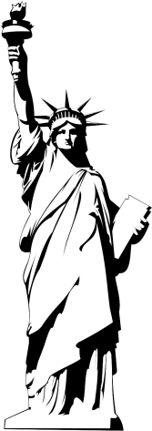 Free Png Statue Of Liberty Png Images Transparent - Statue Of Liberty Clipart Black And White (480x480), Png Download