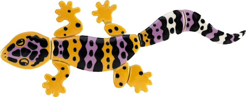 Leopard Gecko Clipart - Ceramic Mosaic Lg62 Leopard Gecko Mosaic (800x316), Png Download