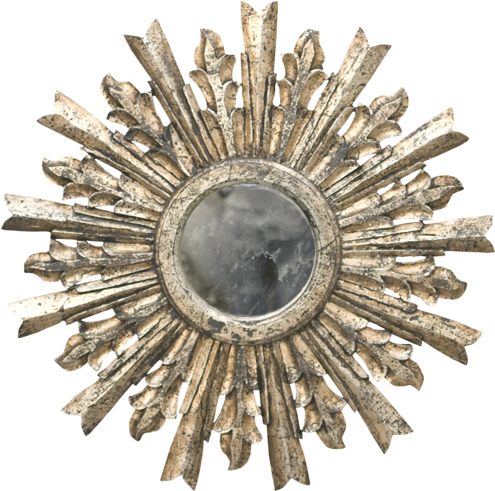 Toledo Gold Leaf Starburst Mirror - Worlds Away Goya Starburst Mirror In Silver Leaf Goya (800x800), Png Download