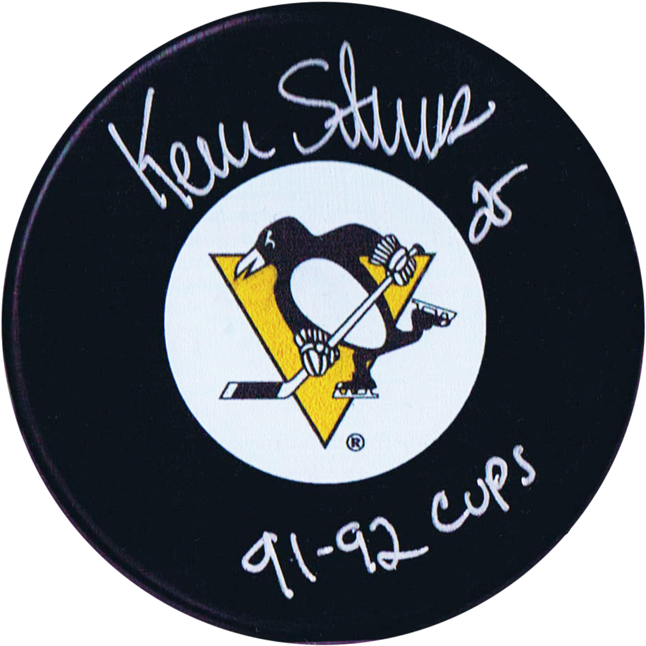 Kevin Stevens Pittsburgh Penguins Autographed Stanley - Pittsburgh Penguins Signed Puck (1334x1365), Png Download