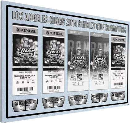 La Kings 2014 Nhl Stanley Cup Final Tickets To History - 2014 Nhl Stanley Cup Final Tickets To History Canvas (500x667), Png Download